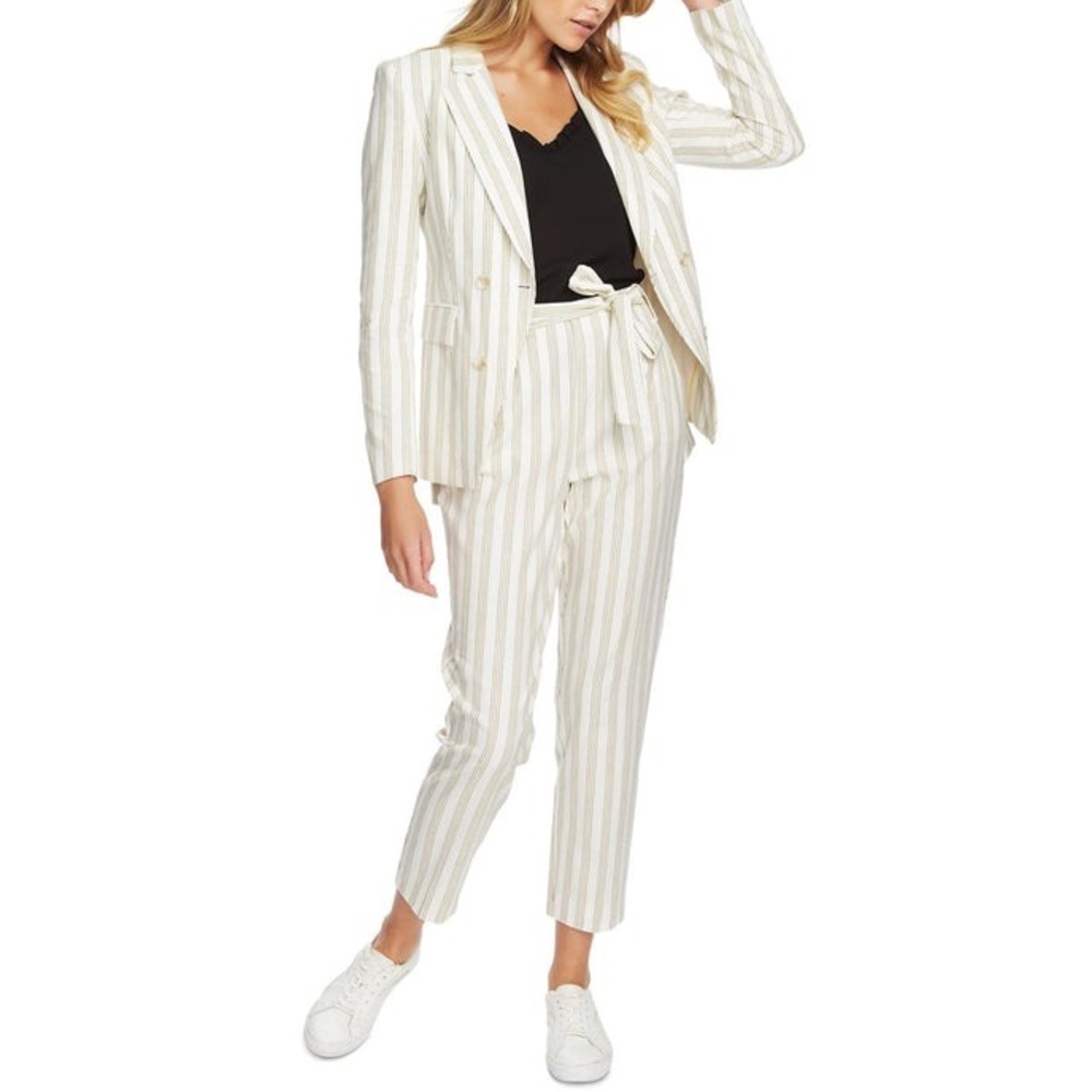 NEW 1.State Women’s Cotton Tie Waist Striped Pants